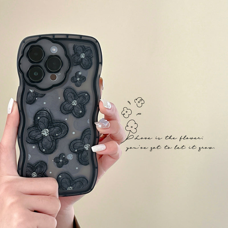 Smudge Flowers Wavy Edge I Phone Case | CADO