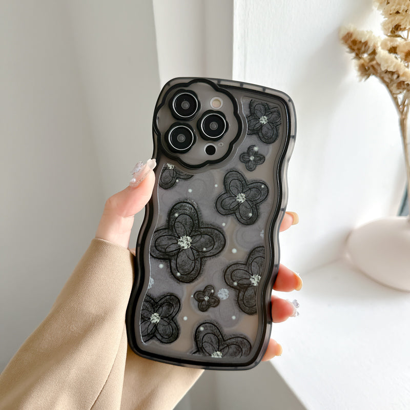 Smudge Flowers Wavy Edge I Phone Case | CADO