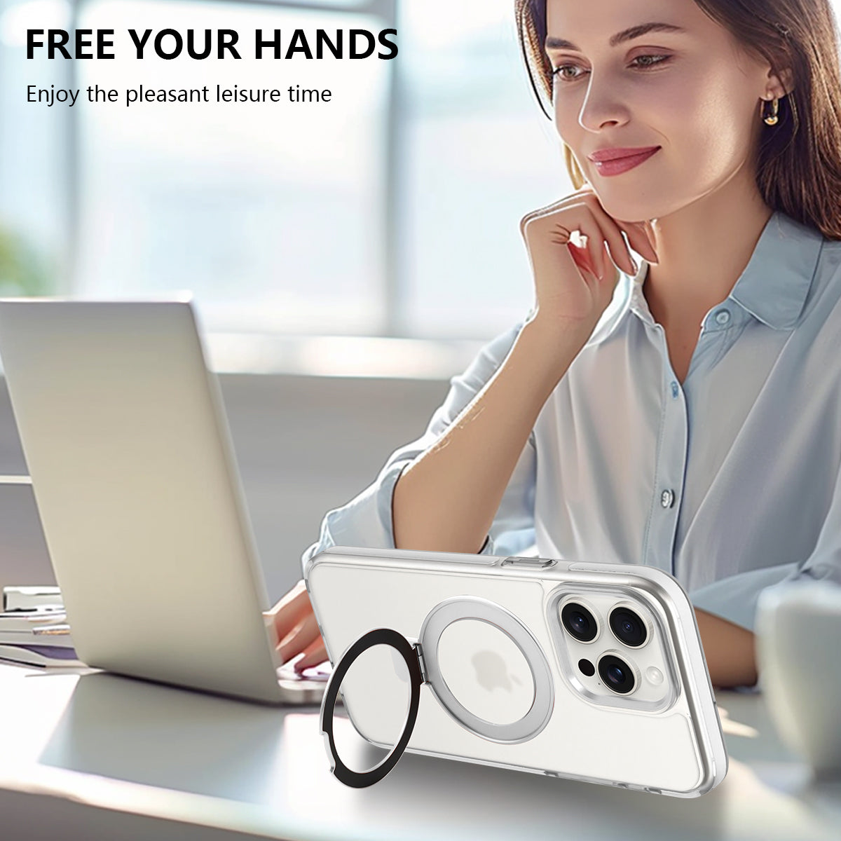 360° Folding Stand MagSafe iPhone case Wireless charging protective for iPhone 15/14/13
