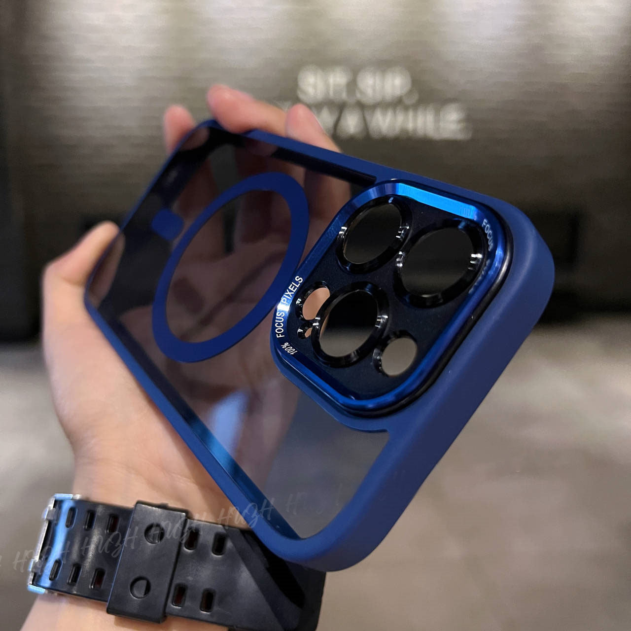 Shockproof Transparent Phone case with HD Lens Film Wireless charging MagSafe protective for iPhone 15/14/13
