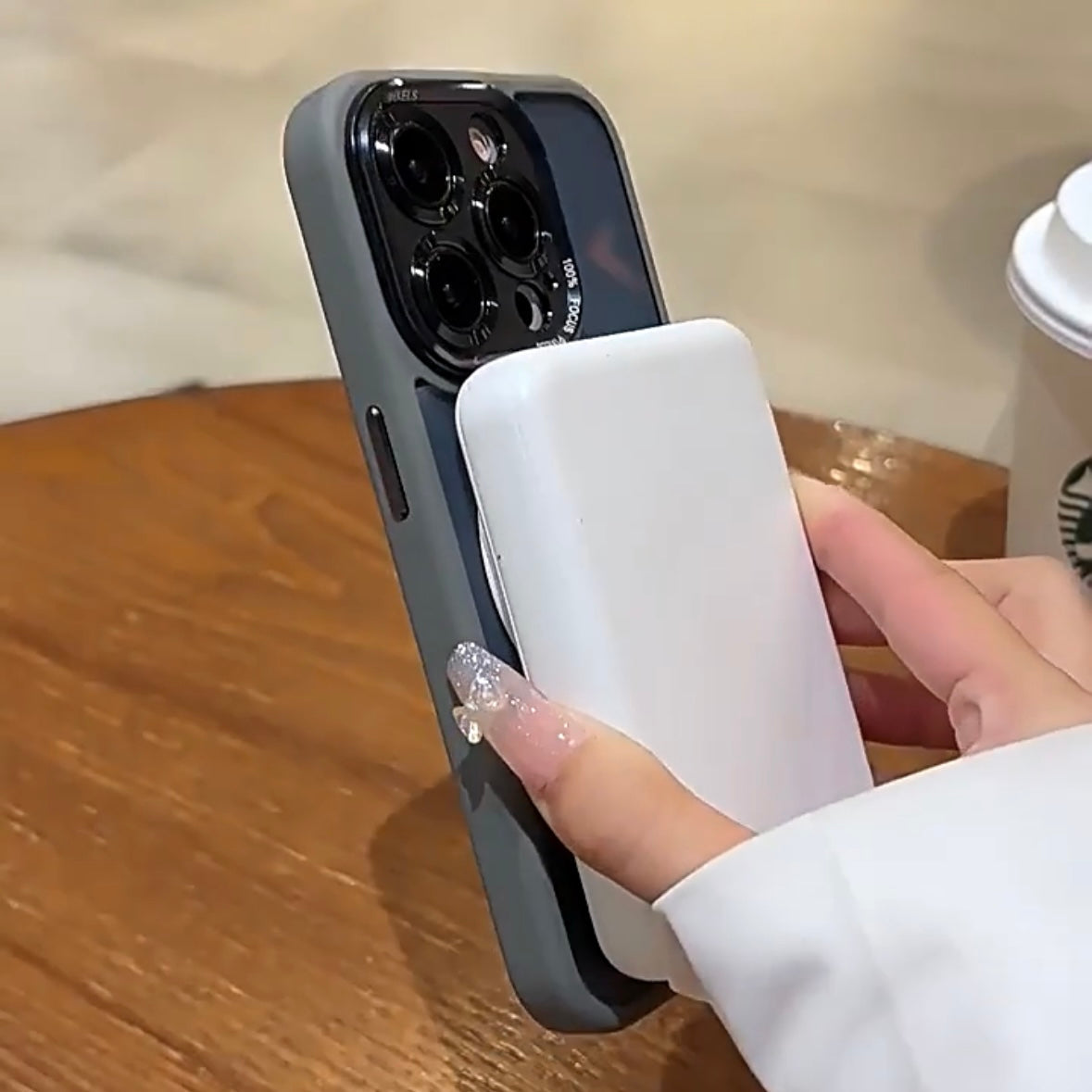 Shockproof Transparent Phone case with HD Lens Film Wireless charging MagSafe protective for iPhone 15/14/13